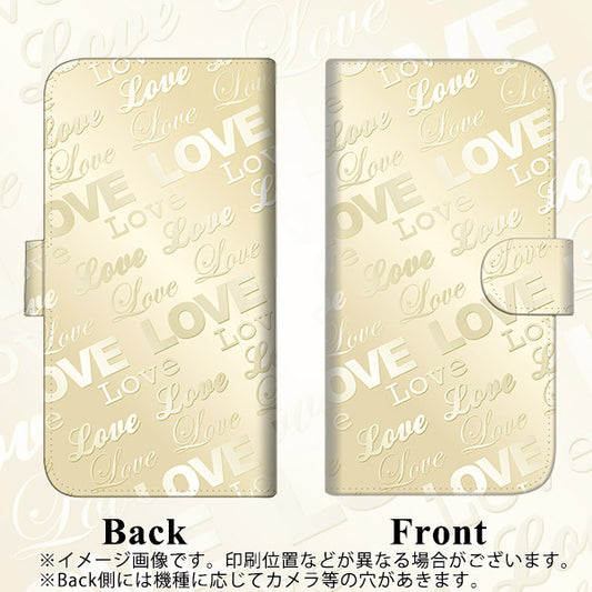 iPhone6 PLUS 高画質仕上げ プリント手帳型ケース(通常型)【SC840 エンボス風LOVEリンク（ヌーディーベージュ）】