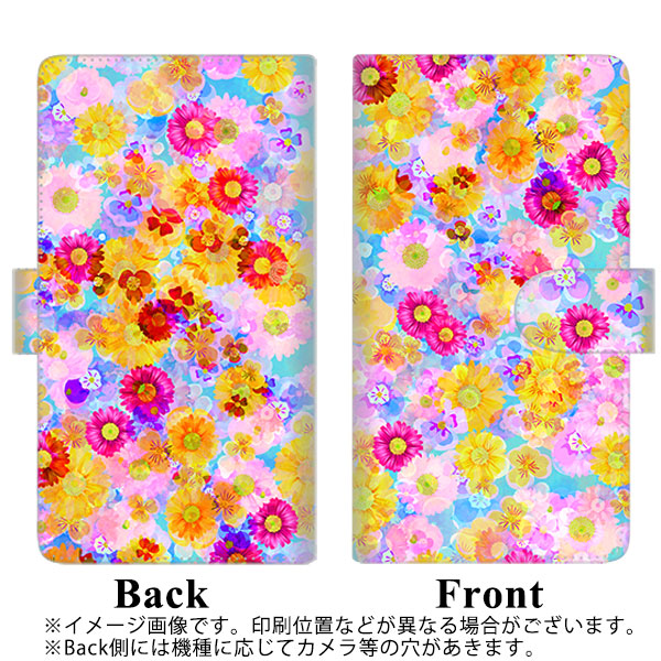 au オッポ A54 5G OPG02 高画質仕上げ プリント手帳型ケース(通常型)【SC870 リバティプリント フルールドパルファン（ブルー）】