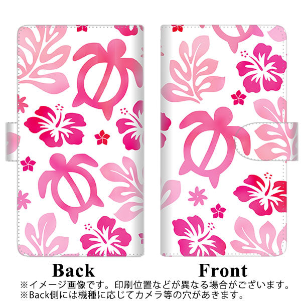 iPhone12 mini 高画質仕上げ プリント手帳型ケース(通常型)【SC879 ハワイアンアロハホヌ（ピンク）】