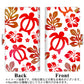 iPhone5/iPhone5s 高画質仕上げ プリント手帳型ケース(通常型)【SC881 ハワイアンアロハホヌ（レッド）】