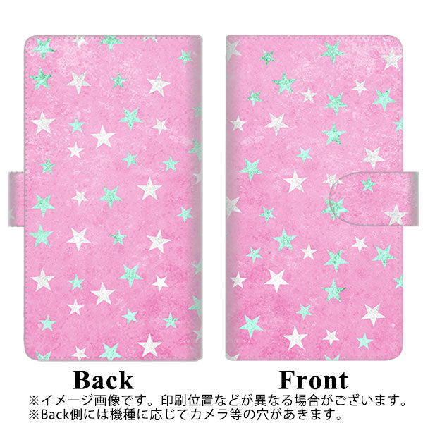 au ギャラクシーA51 SCG07 高画質仕上げ プリント手帳型ケース(通常型)【SC889 お星さまキラキラ（ピンク）】