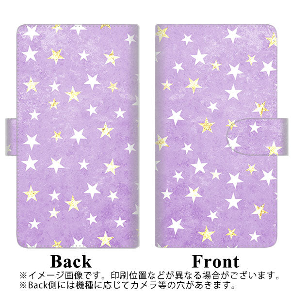 iPhone12 mini 高画質仕上げ プリント手帳型ケース(通常型)【SC890 お星さまキラキラ（パープル）】