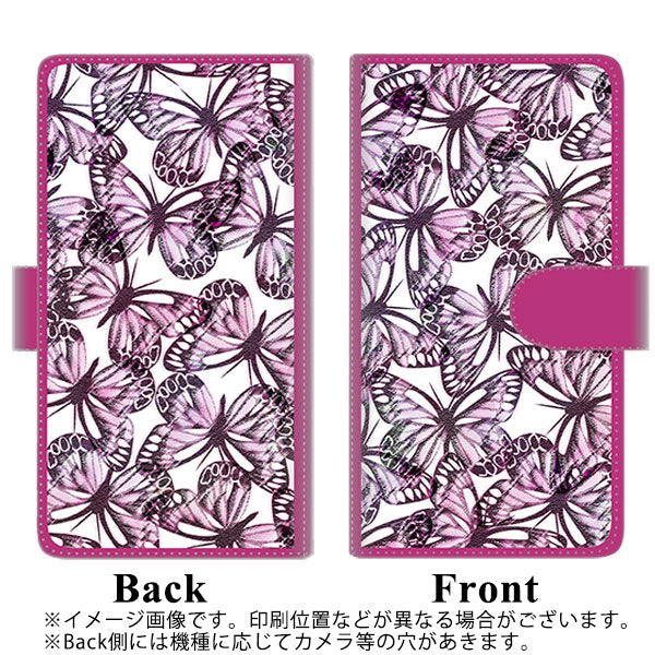 アローズ M04 高画質仕上げ プリント手帳型ケース(通常型)【SC904 ガーデンバタフライ ピンク】