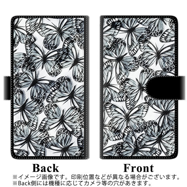 SIMフリー アクオスセンス4 高画質仕上げ プリント手帳型ケース(通常型)【SC905 ガーデンバタフライ ブラック】
