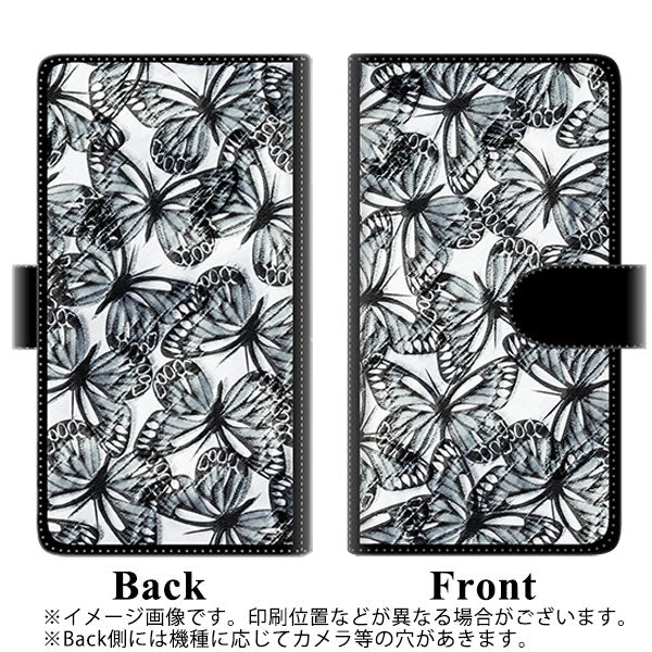 iPhone13 Pro Max 高画質仕上げ プリント手帳型ケース(通常型)【SC905 ガーデンバタフライ ブラック】