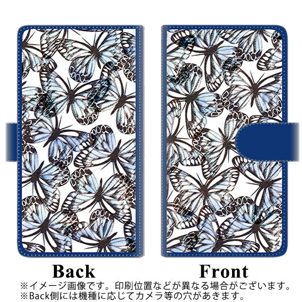 iPhone XR 高画質仕上げ プリント手帳型ケース(通常型)【SC906 ガーデンバタフライ ブルー】