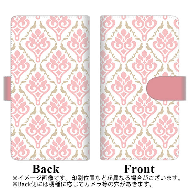 au HUAWEI（ファーウェイ） P30 lite Premium HWV33 高画質仕上げ プリント手帳型ケース(通常型)【SC909 ダマスク柄 ペールトーン（ピンク）】