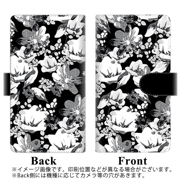 iPhone13 Pro Max 高画質仕上げ プリント手帳型ケース(通常型)【SC913 花柄モノトーン 02】