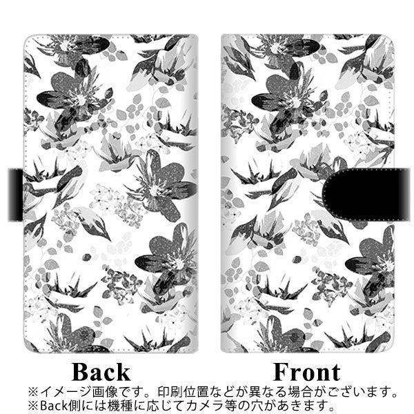 Redmi Note 11 高画質仕上げ プリント手帳型ケース(通常型)【SC914 花柄モノトーン 03】