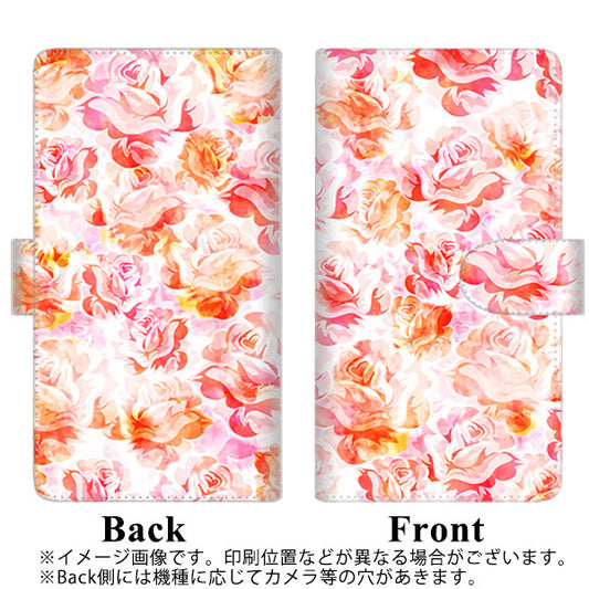 らくらくスマートフォン F-52B docomo SC930 ローズ レッド 通常型 プリント手帳型ケース