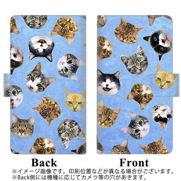 docomo アクオスゼータ SH-04H 高画質仕上げ プリント手帳型ケース(通常型)【SC935 ねこどっと（ブルー）】