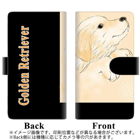 らくらくスマートフォン F-52B docomo 高画質仕上げ プリント手帳型ケース(通常型)【YD828 ゴールデンレトリバー04】