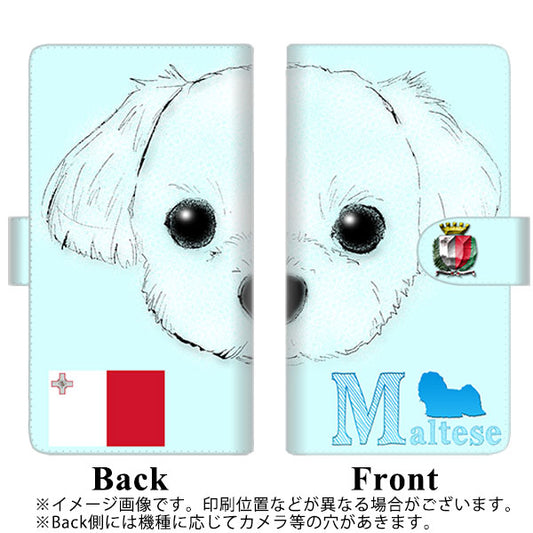 SoftBank アクオスゼロ6 高画質仕上げ プリント手帳型ケース(通常型)【YD843 マルチーズ02】