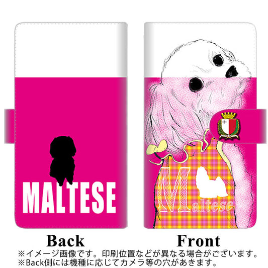 らくらくスマートフォン F-52B docomo 高画質仕上げ プリント手帳型ケース(通常型)【YD845 マルチーズ04】