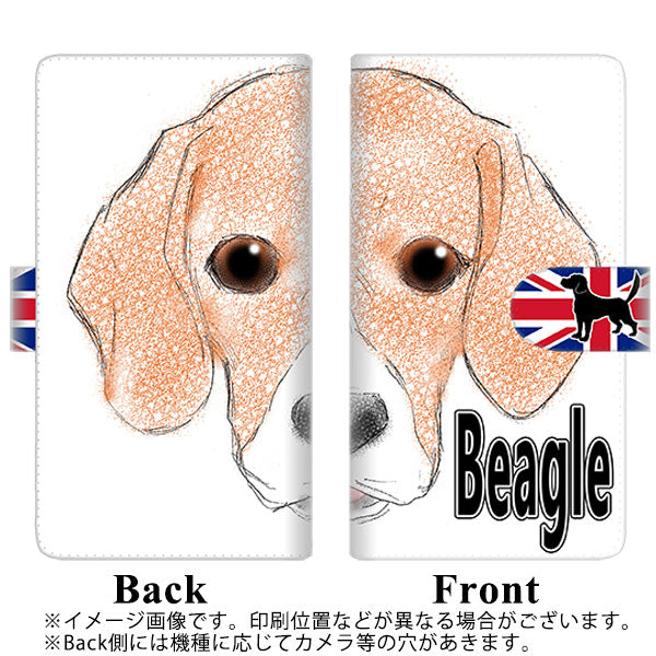 au エルジー イット LGV36 高画質仕上げ プリント手帳型ケース(通常型)【YD860 ビーグル01】