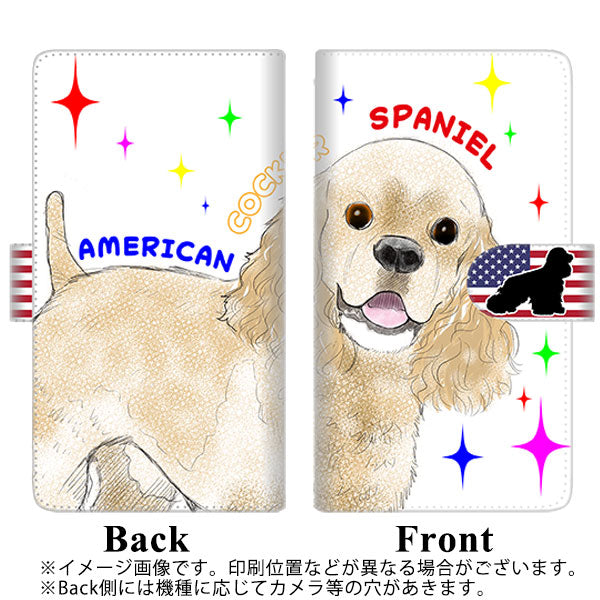 au ギャラクシー S10+ SCV42 高画質仕上げ プリント手帳型ケース(通常型)【YD980 アメリカンコッカースパニエル01】