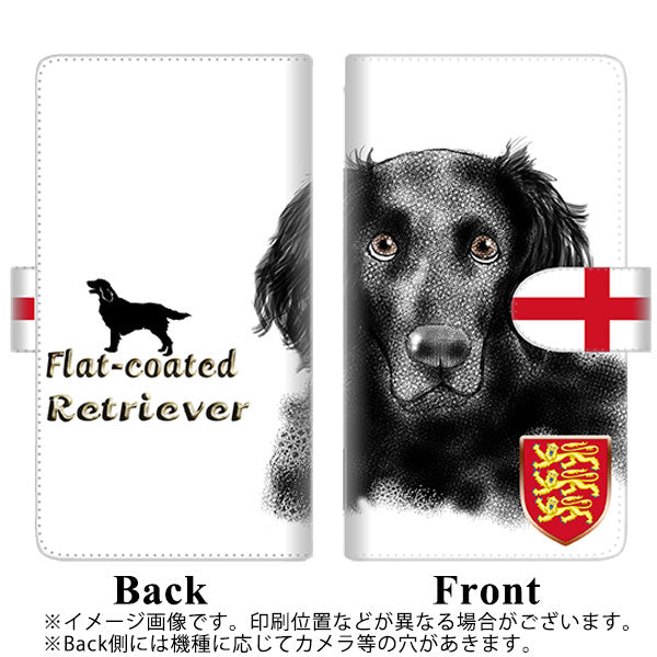 楽天モバイル Rakuten Hand 高画質仕上げ プリント手帳型ケース(通常型)【YD982 フラットコーテッドレトリバー01】