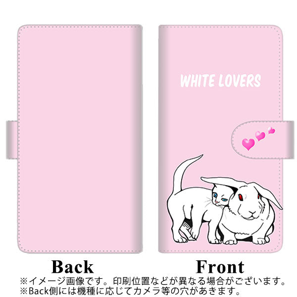 docomo アローズ ビー F-04K 高画質仕上げ プリント手帳型ケース(通常型)【YE910 ホワイトラブ】