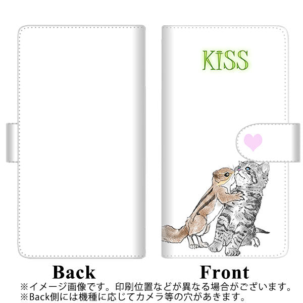 docomo アローズ ビー F-04K 高画質仕上げ プリント手帳型ケース(通常型)【YE911 キス01】