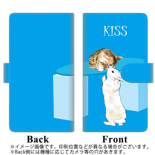 SoftBank アクオスゼロ6 高画質仕上げ プリント手帳型ケース(通常型)【YE912 キス02】