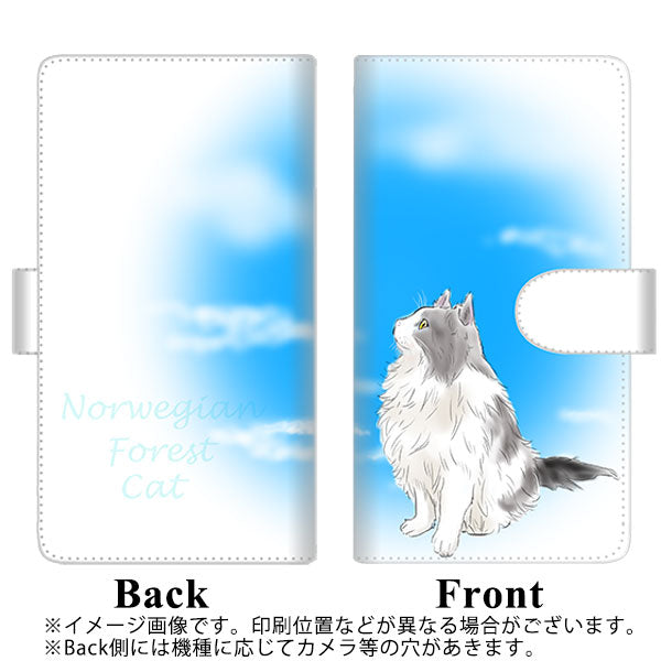 HUAWEI（ファーウェイ）P10 lite WAS-LX2J 高画質仕上げ プリント手帳型ケース(通常型)【YG906 ノルウェージャンフォレストキャット02】