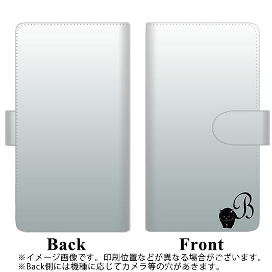 SoftBank アクオスゼロ6 高画質仕上げ プリント手帳型ケース(通常型)【YI843 イニシャル ネコ B】