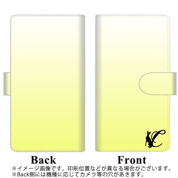 SoftBank アクオスR 605SH 高画質仕上げ プリント手帳型ケース(通常型)【YI844 イニシャル ネコ C】