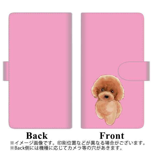 らくらくスマートフォン F-52B docomo 高画質仕上げ プリント手帳型ケース(通常型)【YJ049 トイプードルレッド（ピンク）】