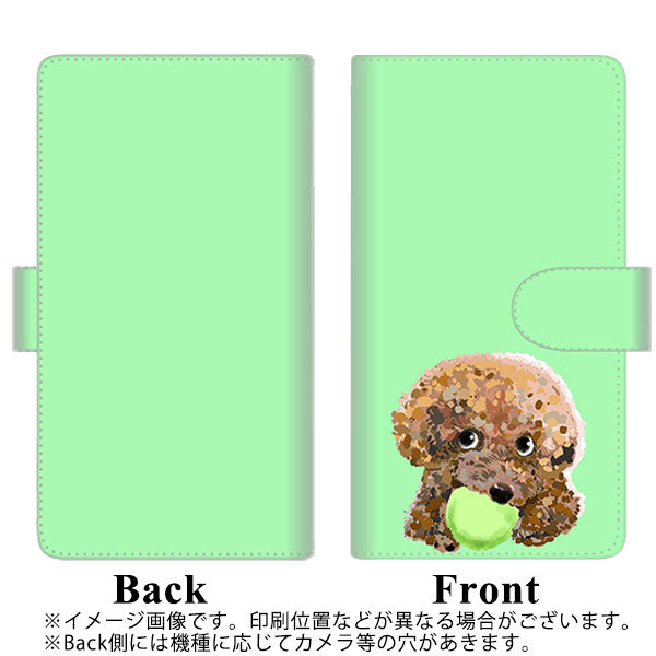 Y!mobile アンドロイドワン S1 高画質仕上げ プリント手帳型ケース(通常型)【YJ055 トイプードル＆ボール（グリーン）】