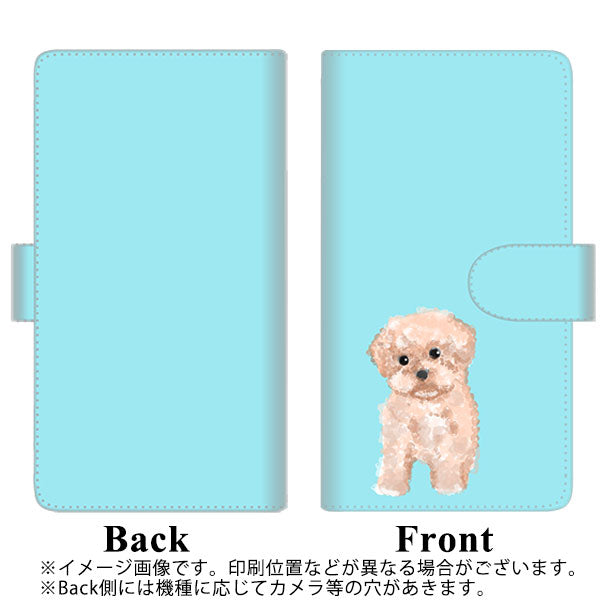 iPhone14 Pro Max 高画質仕上げ プリント手帳型ケース(通常型)【YJ062 トイプードルアプリコット（ブルー）】