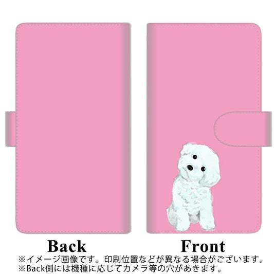 SoftBank アクオスゼロ6 高画質仕上げ プリント手帳型ケース(通常型)【YJ069 トイプードルホワイト（ピンク）】