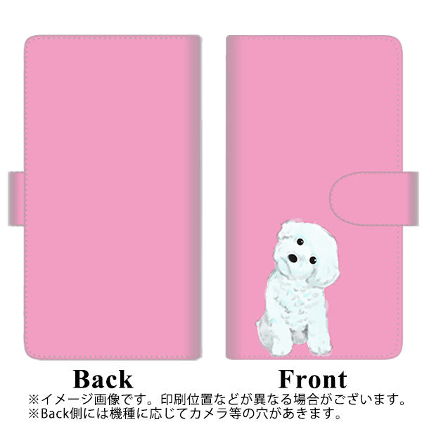 au ギャラクシーS21+ 5G SCG10 高画質仕上げ プリント手帳型ケース(通常型)【YJ069 トイプードルホワイト（ピンク）】