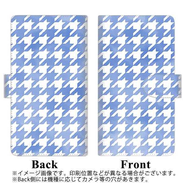 SIMフリー アクオスR6 SH-M22 高画質仕上げ プリント手帳型ケース(通常型)【YJ234 千鳥格子（ライトブルー）】