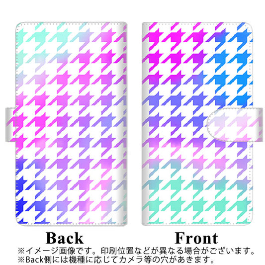 らくらくスマートフォン F-52B docomo YJ235 千鳥格子（グラデーション） 通常型 プリント手帳型ケース