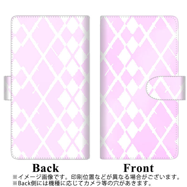 HUAWEI（ファーウェイ）P10 lite WAS-LX2J 高画質仕上げ プリント手帳型ケース(通常型)【YJ237 アーガイル（うすピンク）】