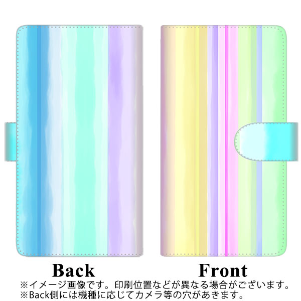 Redmi Note 10T A101XM SoftBank 高画質仕上げ プリント手帳型ケース(通常型)【YJ313 ストライプ レインボー】