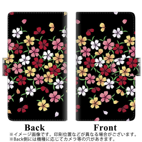 docomo エクスペリア XZ2 SO-03K 高画質仕上げ プリント手帳型ケース(通常型)【YJ323 和柄 なでしこ】
