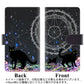 AQUOS R7 A202SH SoftBank 高画質仕上げ プリント手帳型ケース(通常型)【YJ330 魔法陣猫 キラキラ 黒猫】