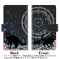 アンドロイドワン S8 高画質仕上げ プリント手帳型ケース(通常型)【YJ330 魔法陣猫　キラキラ 黒猫】