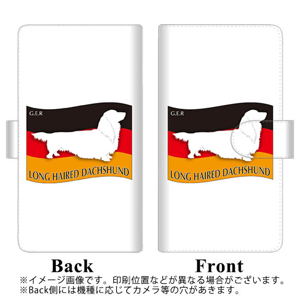 Galaxy S22 Ultra SCG14 au 高画質仕上げ プリント手帳型ケース(通常型)【ZA818 ロングヘアードダックスフンド】