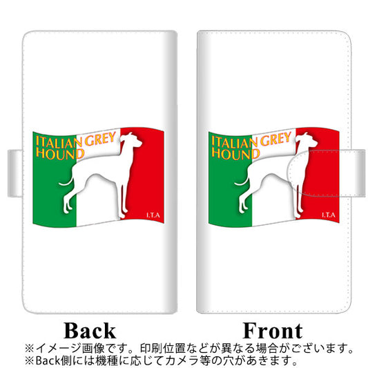 らくらくスマートフォン F-52B docomo 高画質仕上げ プリント手帳型ケース(通常型)【ZA830 イタリアングレイハウンド】