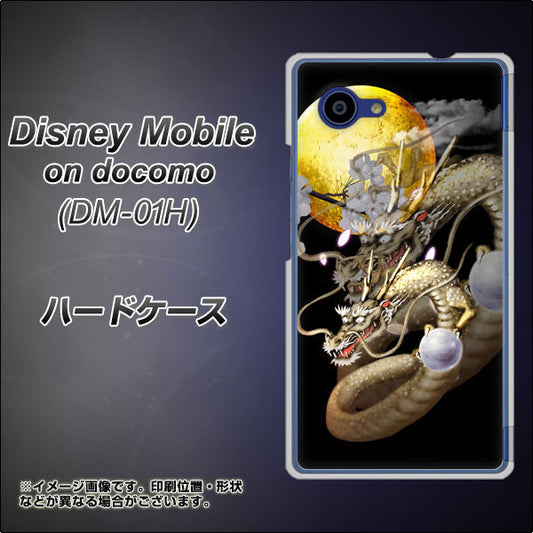 docomo ディズニーモバイル DM-01H 高画質仕上げ 背面印刷 ハードケース【1003 月と龍】