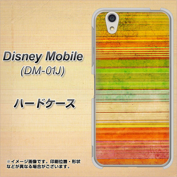 docomo ディズニーモバイル DM-01J 高画質仕上げ 背面印刷 ハードケース【1324 ビンテージボーダー（色彩）】