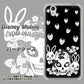 docomo ディズニーモバイル DM-01J 高画質仕上げ 背面印刷 ハードケース【AG837 苺兎（黒）】