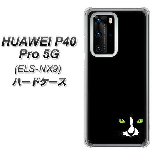 HUAWEI（ファーウェイ） P40 Pro 5G ELS-NX9 高画質仕上げ 背面印刷 ハードケース【398 黒ネコ】