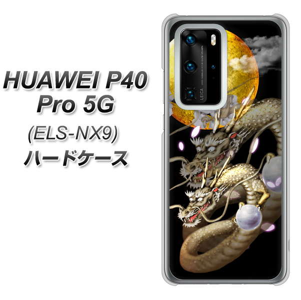 HUAWEI（ファーウェイ） P40 Pro 5G ELS-NX9 高画質仕上げ 背面印刷 ハードケース【1003 月と龍】