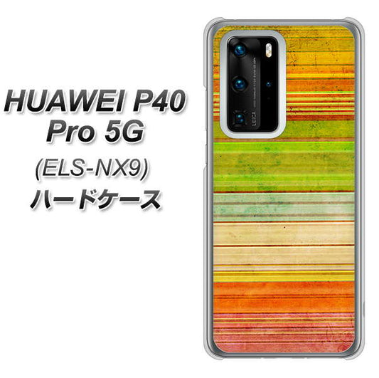 HUAWEI（ファーウェイ） P40 Pro 5G ELS-NX9 高画質仕上げ 背面印刷 ハードケース【1324 ビンテージボーダー（色彩）】