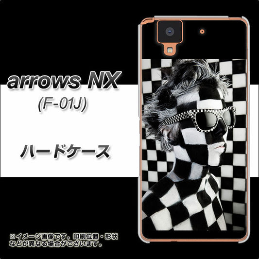docomo アローズ NX F-01J 高画質仕上げ 背面印刷 ハードケース【357 bk&wh】