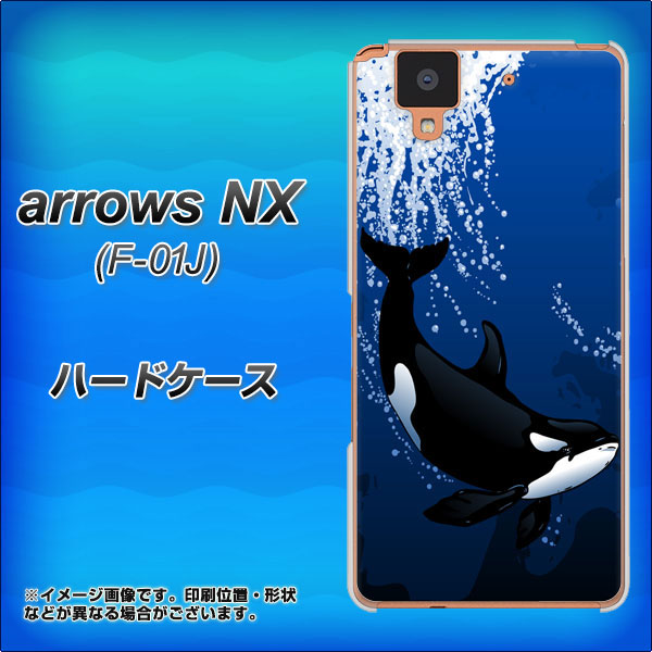 docomo アローズ NX F-01J 高画質仕上げ 背面印刷 ハードケース【423 シャチ】