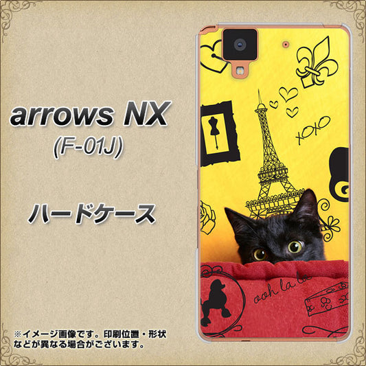 docomo アローズ NX F-01J 高画質仕上げ 背面印刷 ハードケース【686 パリの子猫】
